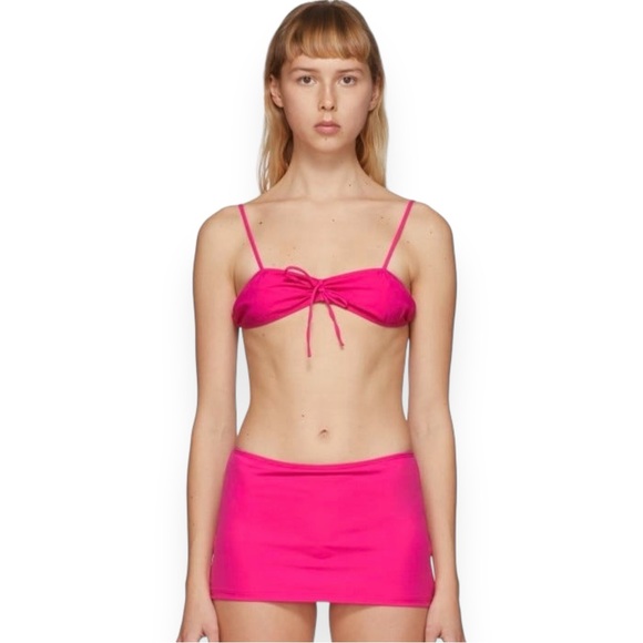 [relisted] NWOT Maryam Nassir Zadeh Rio Pink Fuchsia Bandeau Bikini Swim Top - Picture 4 of 12